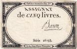 France 5 livres 5 Livres - 10 Brumaire An II (31.10.1793) - Sign. Baron - Série 26293 -