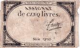 France 5 livres 5 Livres - 10 Brumaire An II (31.10.1793) - Sign. Faure - Série 23093 -