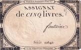 France 5 livres 5 Livres - 10 Brumaire An II (31.10.1793) - Sign. Fontaine - Série 12642 -