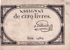 France 5 livres 5 Livres - 10 Brumaire An II (31.10.1793) - Sign. Gilliero - Série 19864 -