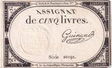 France 5 livres 5 Livres - 10 Brumaire An II (31.10.1793) - Sign. Guinand - Série 20191 -