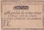 France 5 sous 5 Sous - Ain - Commune de Bourg - 1792 -