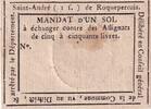 France 1 sol 1 Sol - Gard - Saint-André de Roquepercuis - 1792 -