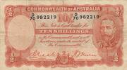 Australie 10 shillings 10 Shillings - George V - Travailleurs - 1936-1939 - Série D70 -
