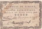 France 5 sols 5 Sols - Gers - Caisse Patriotique Commune de Gimont - 1792 -