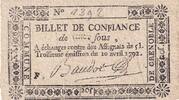 France 20 sous 20 Sous - Isère - Commune de Grenoble - 10-04-1792 -