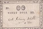 France 20 sols 20 Sols - Loire et Cher - Caisse Patriotique de Troo - 1792 -