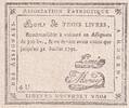 France 3 livres Bon de trois livres - Seine Maritime - Association Patriotique - 1792 -