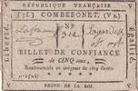 France 5 sous 5 Sous - Lot et Garonne - Commune de Combebonet - 1792 -