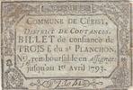 France 3 sols 3 sols - Manche - Commune de Cérisy - Non retrouvé (rare) - 1793 -