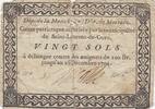 France 20 sols 20 sols - Manche - Caisse patriotique de la commune de Saint Laurent de Cuve - 1794 -