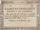 France 10 sols 10 sols - Nièvre - Caisse patriotique de Clamecy - 1792 -