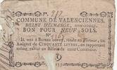 France 9 sols 9 sols - Nord - Billet d'échange non forcé - Commune de Valenciennes - ND -