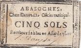 France 5 sols 5 sols - Orne - Basoches - Chez Dauplay - 1792 -