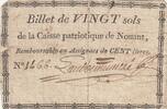 France 20 sols 20 sols - Orne - Caisse patriotique de Nonant - ND -