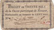 France 30 sols 30 sols - Orne - Caisse patriotique de Nonant - ND -