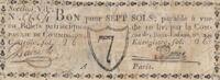 France 7 sols 7 sols - Seine - Paris - Compagnie de Commission - 1792 -