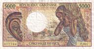 Gabon 5000 francs 5000 Francs masque, jeune femme - 1983-1991 - Série P.001-377788 -