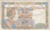 France 500 francs 500 francs - La Paix - 17-10-1940 - Série M.1119 -