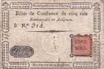 France 5 sols 5 Sols - Sarthe - Municipalité de la Flèche - Série B - 1791 -