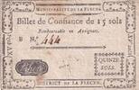 France 15 sols 15 Sols - Sarthe - Municipalité de la Flèche - Série B - 1791 -