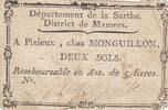 France 2 sols 2 sols - Sarthe - District de Mamers - Pizieux, chez Monguillon -