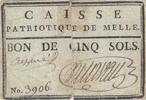 France 5 sols 5 sols - Deux-Sèvres - Caisse patriotique de Melle - 1792 -