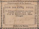 France 5 sols 5 sols - Somme - Maire d'Hangest - Faux ? - 04-1793 -