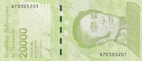 Venezuela 2019 20000 Bolivares, Simon Bolivar - 22-01-2019 - Lettre A NEUF