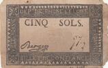 France 5 sols 5 sols - 1791 - Département du Rhone - Roanne -