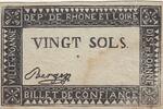 France 20 sols 20 sols - 1791 - Département du Rhone - Roanne -