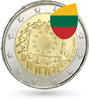 Lituanie 2 2 Euros Commémo. 2015 - 30 ans du drapeau européen -