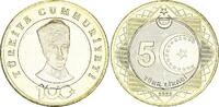 Turquie 5 lira 5 Lira - 100e anniversaire de la République de Turquie - 2023 - Bimétal -