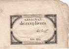 France 5 livres 5 Livres - 10 Brumaire An II (31.10.1793) - Sign. Le Court - Série 8662 -