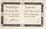 France 125 livres 125 Livres - 7 Vendémiaire An II - 1793 - Sign. Falheau - Série 13 -