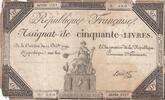 France 50 livres 50 Livres - Faux billet - France assise - 14-12-1792 - Sign. Amicot - Série 261 -