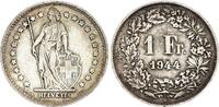 Suisse 1 franc 1 Franc Helvetia - 1944 - B Bern - Argent -