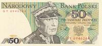 Pologne 50 zlotych 50 Zlotych - Karol Swierczewski - 1988 - Série GY -