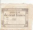 France 100 francs 100 Francs - 18 Nivose An III - (07.01.1795) - Sign. Massé - Série 4799 -