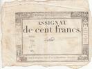 France 100 francs 100 Francs - 18 Nivose An III - (07.01.1795) - Sign. Lenoir - Série 722 -