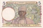 B A O 5 francs 5 Francs - Caféier - Tisseran - 10-03-1938 - Série F.5977 - Numéro 249 -