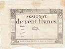 France 100 francs 100 Francs - 18 Nivose An III - (07.01.1795) - Sign. Saxy - Série 461 -