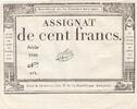 France 100 francs 100 Francs - 18 Nivose An III - (07.01.1795) - Sign. Tuet - Série 5590 -