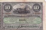 Cuba 10 pesos 10 Pesos - Récolte du sucre de canne Surchargé PLATA - 1896 -