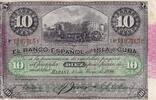 Cuba 10 pesos 10 Pesos - Récolte du sucre de canne Surchargé PLATA - 1896 -