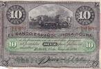 Cuba 10 pesos 10 Pesos - Récolte du sucre de canne Surchargé PLATA - 1896 -