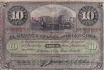 Cuba 10 pesos 10 Pesos - Récolte du sucre de canne Surchargé PLATA - 1896 -