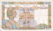 France 500 francs 500 Francs La Paix - 18-12-1941 Série T.4156 -