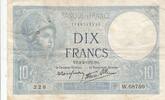 France 10 francs 10 Francs - Minerve - 02-02-1939 - Série W.68750 -