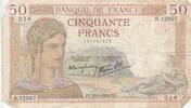 France 50 francs 50 Francs Cérès - 29-02-1940 - Série B.12867 -